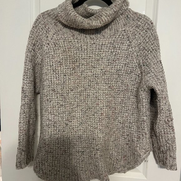 Free People  Cream Speckled Turtleneck Sweater - Picture 3 of 3